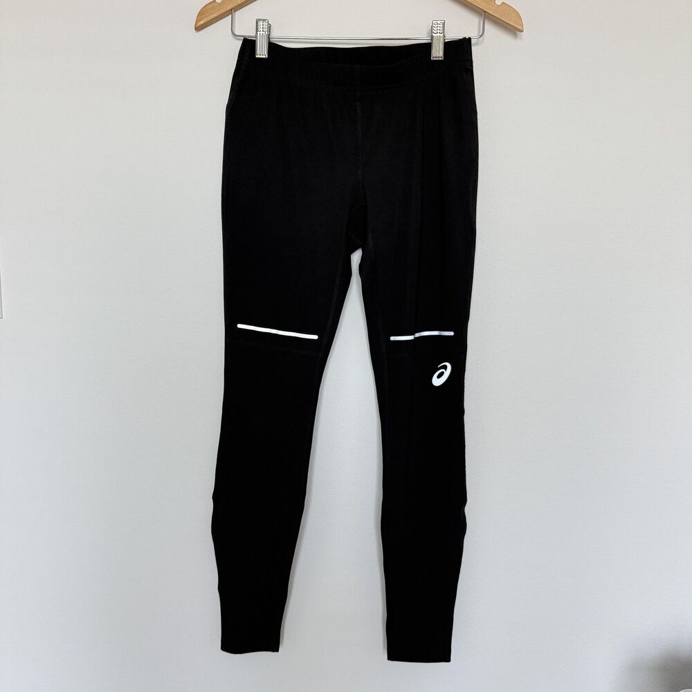 ASICS RUN LITE SHOW TIGHT Small Black Running 2011A906 Zip Ankle Rear Pocket